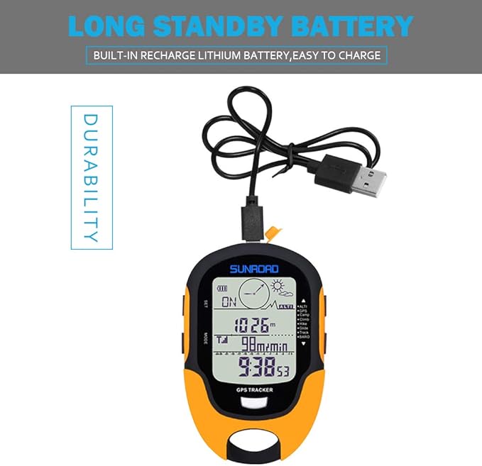 Digital Altimeter Portable Compass with Weather Forecast Multi Function Altimeter Barometer for Hiking, Camping, RVs and Outdoor Activities
