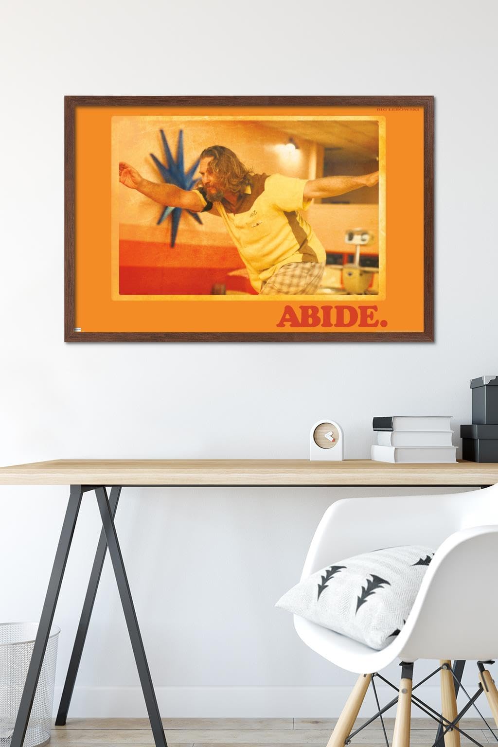 The Big Lebowski - Abide Wall Poster, 34L" x 22.4W", Mahogany Framed Version