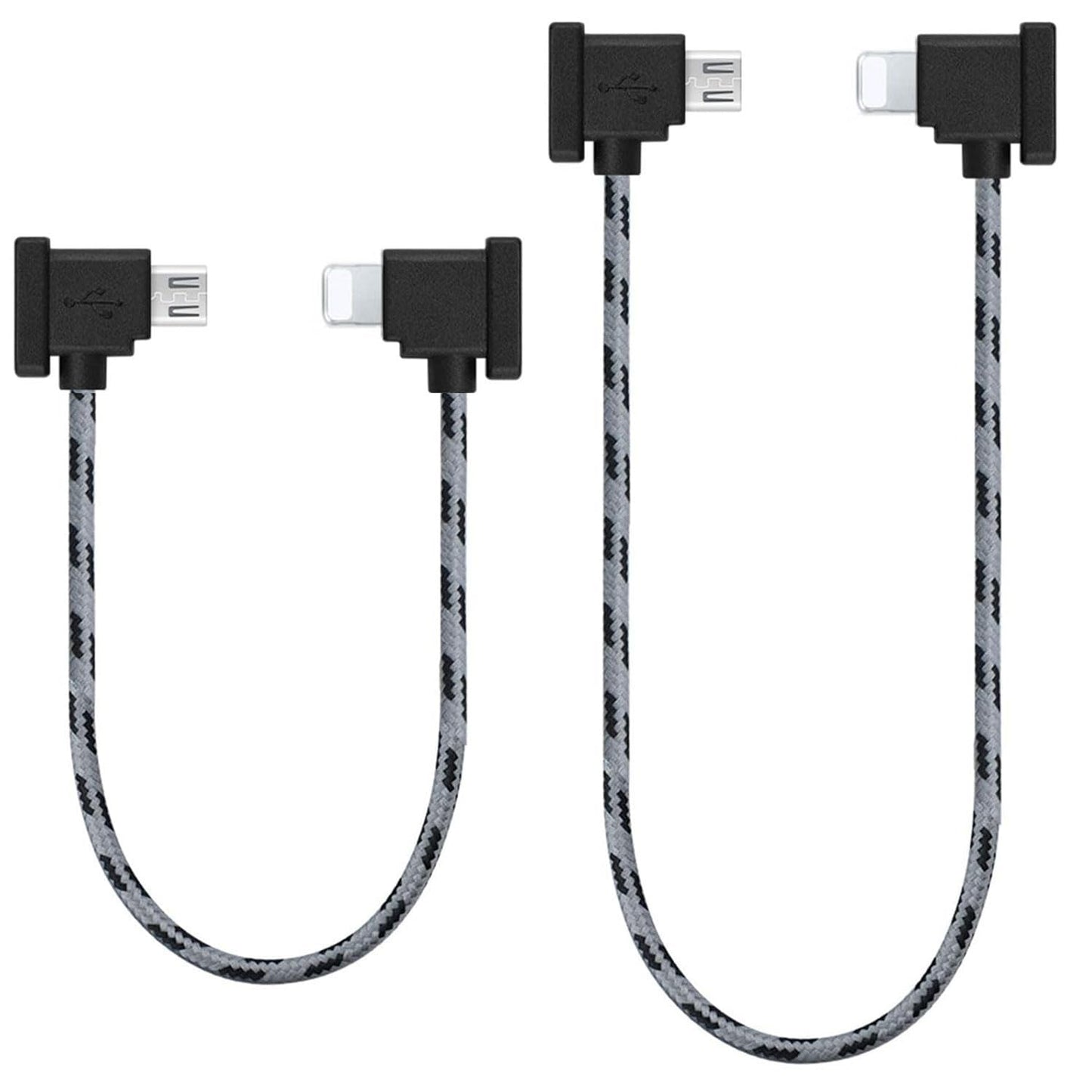 DRSEOO 1FT+ 0.5FT(2 pack) Mini(1st 2 90 USB Micro to iOS DJI Remote Controller Cable for DJI Mavic Gen), Mini SE, Mavic