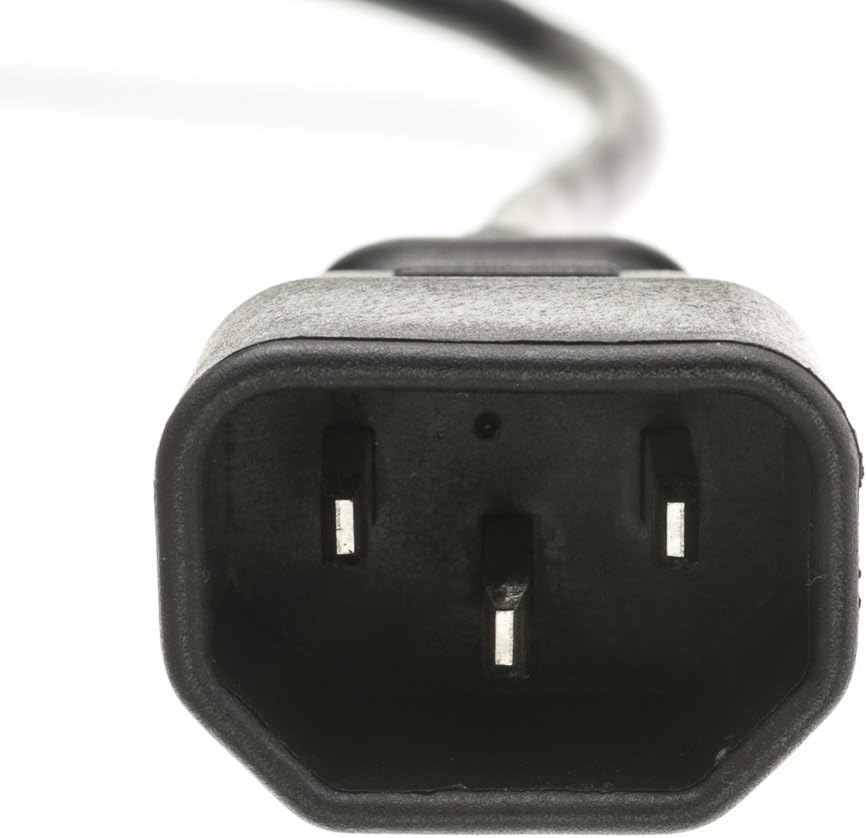 CableWholesale 3 C13 C14 3 18 10 C13 C14 feet Computer/Monitor Power Extension Cord, Female to Male Plug, Pin, AWG
