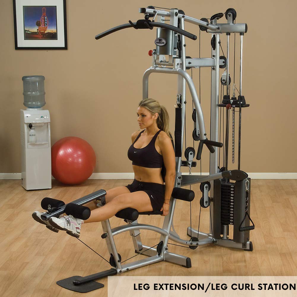 Powerline by Body-Solid (P2X) Multi-Station Functional Trainer with 160lb Single Weights Stack Home Gym Workouts, Full Body Exercise Equipment Machine, Silver