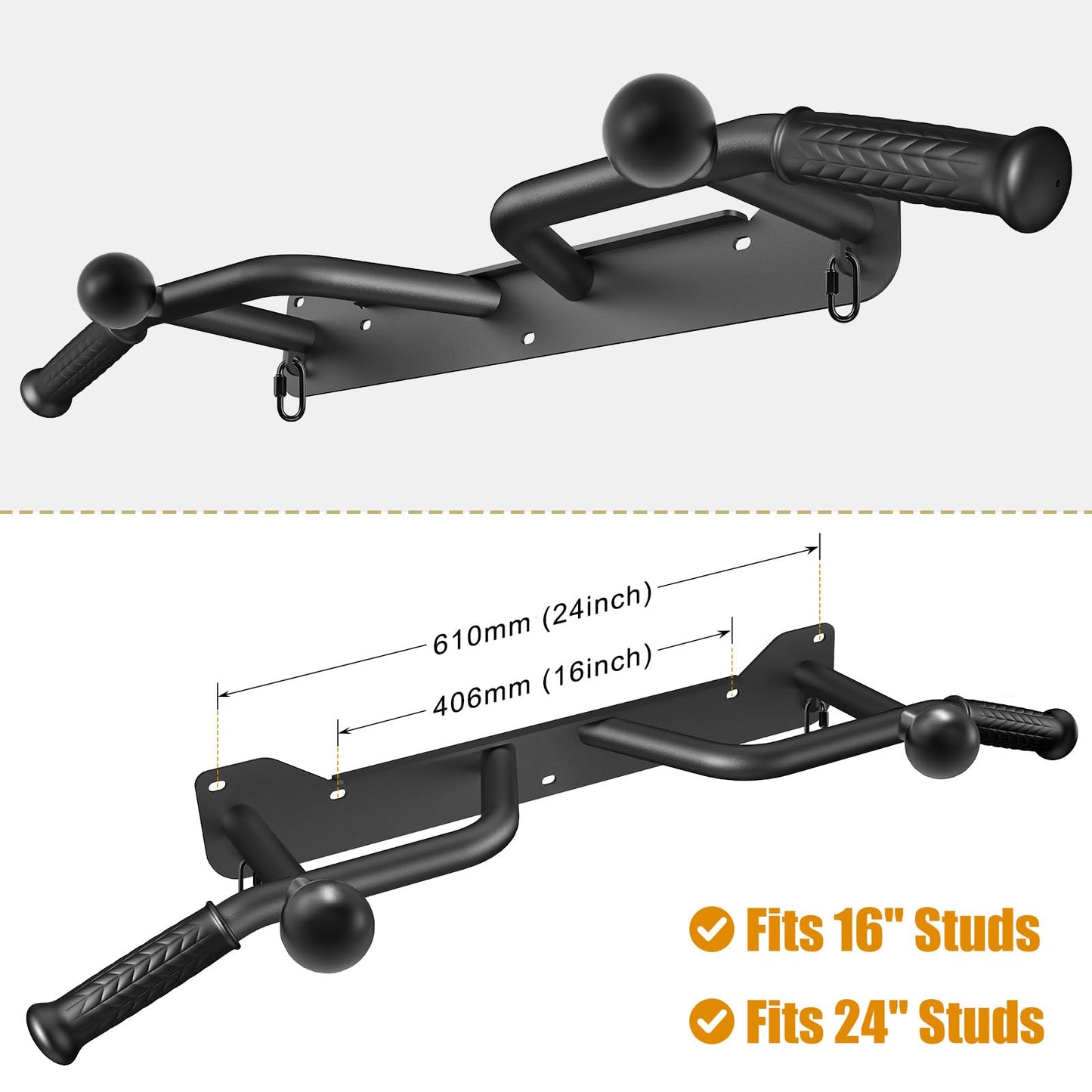 Kipika Heavy Duty Wall Mounted Doorway Pull Up Bar, Multifunctional Chin Up Bar, Portable Fitness Door Bar, Body Workout Home Gym System (B: 39" Wall Mount Pull Up Bar & Ball)