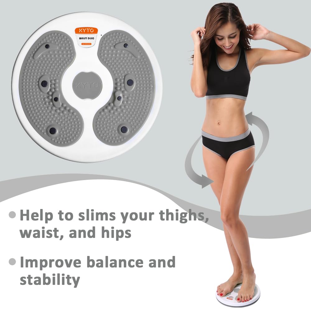 KYTO Waist Twister Disc - Core Ab Workout Board for Waist Sculpting & Slimming, Foot Massage Twist Board, Portable Home Office Fitness Equipment for Muffin Top & Body Shaping