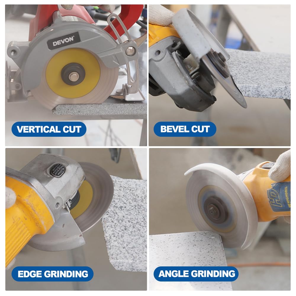 HIGHDRIL Diamond Drill Bits Kit with 5/8-11 and HIGHDRIL Diamond Tile Saw Blade - 4-1/2 Inch/115mm