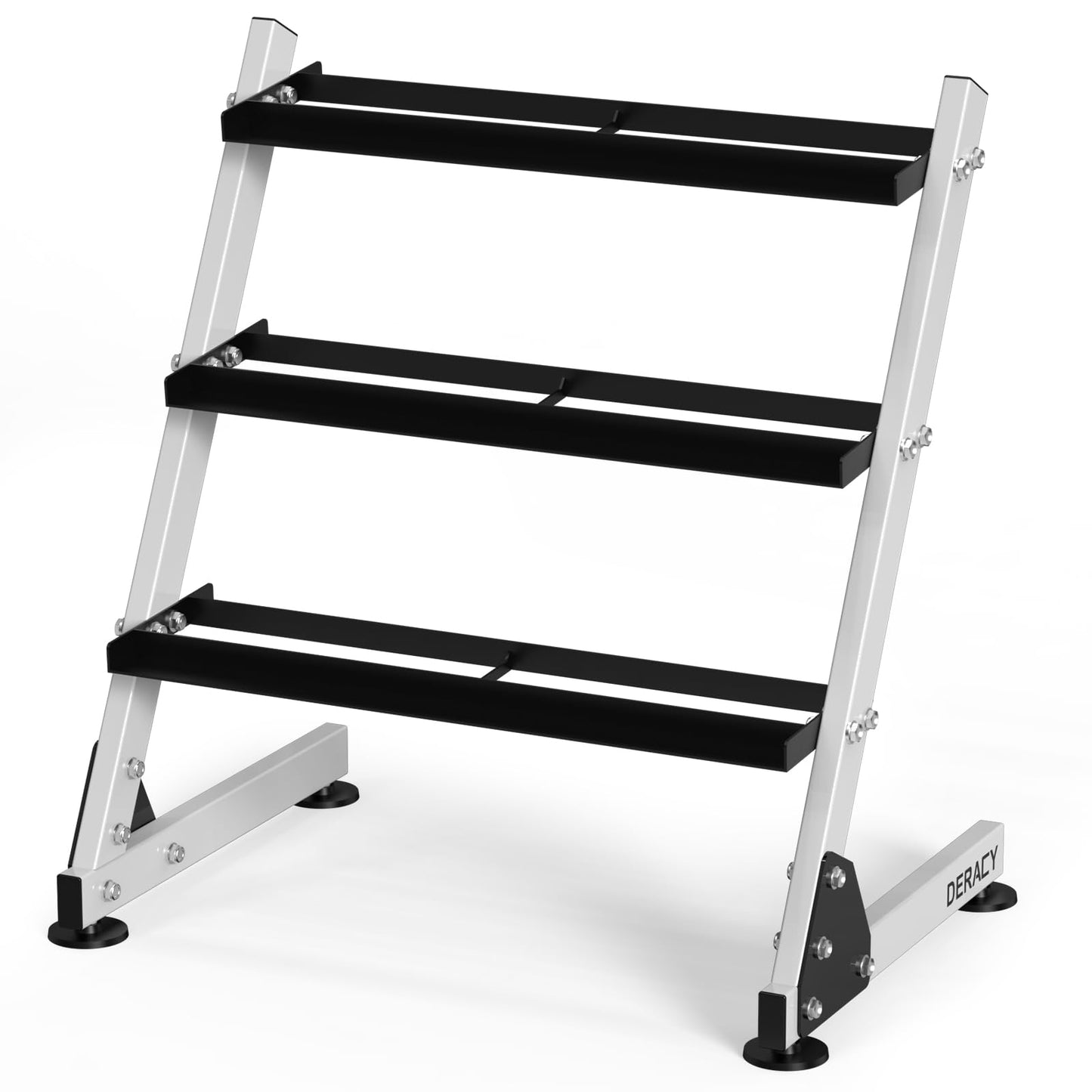 DERACY Dumbbell Rack, 3-Tier Dumbbell Weight Rack for Home Gym, Dumbbell Set Organizer for Dumbbell Kettlebell Barbell, Heavy Duty Weight Storage Rack, Dumbbell Stand Only