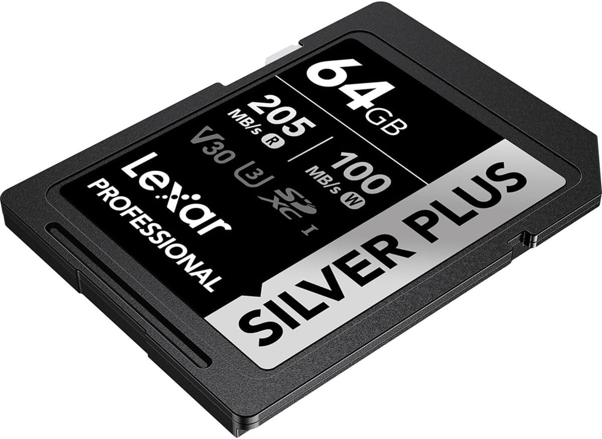 Lexar 64GB Professional Silver Plus SDXC UHS-I Card Memory Card