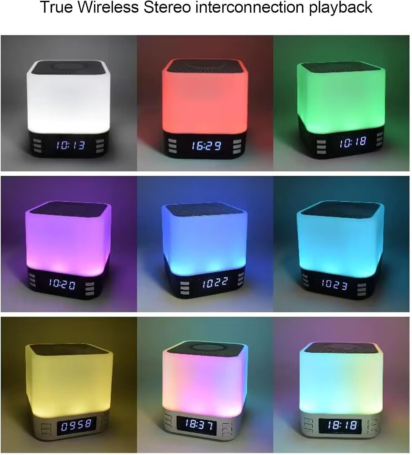 5.3, 15W Zunate Clock Speaker Wireless Charger with Bluetooth Digital Alarm Clock Night Light, White Noise Sleep Sound