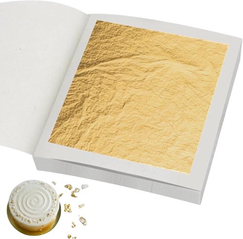 Edible Gold Leaf Sheets - 1.7 x 1.7 in | Pack of 10 for Cakes, Desserts, Crafts & Nail Art