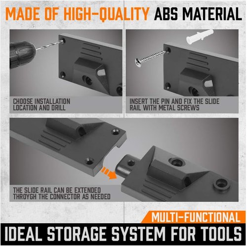 HORUSDY 64-Inch Adjustable Storage System - Wall Mount Tool Organizer for Mops, Brooms & More