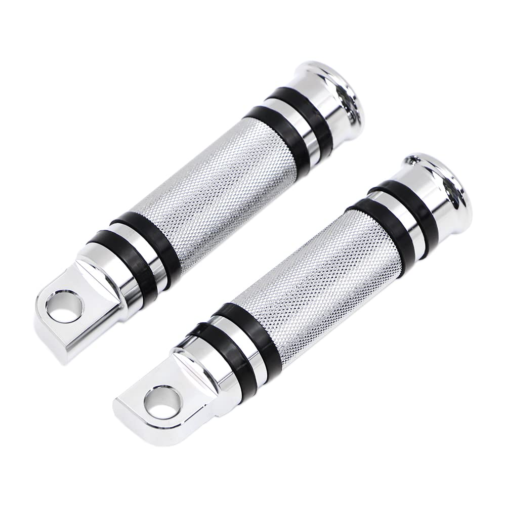 Dreamseek Motorcycle Foot Pegs Rest Compatible with Harley-Davidson Sportster Dyna Touring Male Mount Footpegs Footrest Pedal (Chrome)