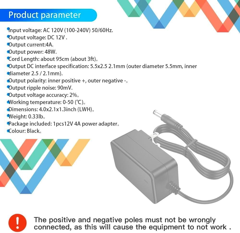 MTDZKJG 12V 4A 100-240V 12Volt 4Amp 48W 12Volt 1000mA 2000mA 3000mA 4000mA 5.5mm 2.5mm 5.5mm 2.1mm Power Supply AC