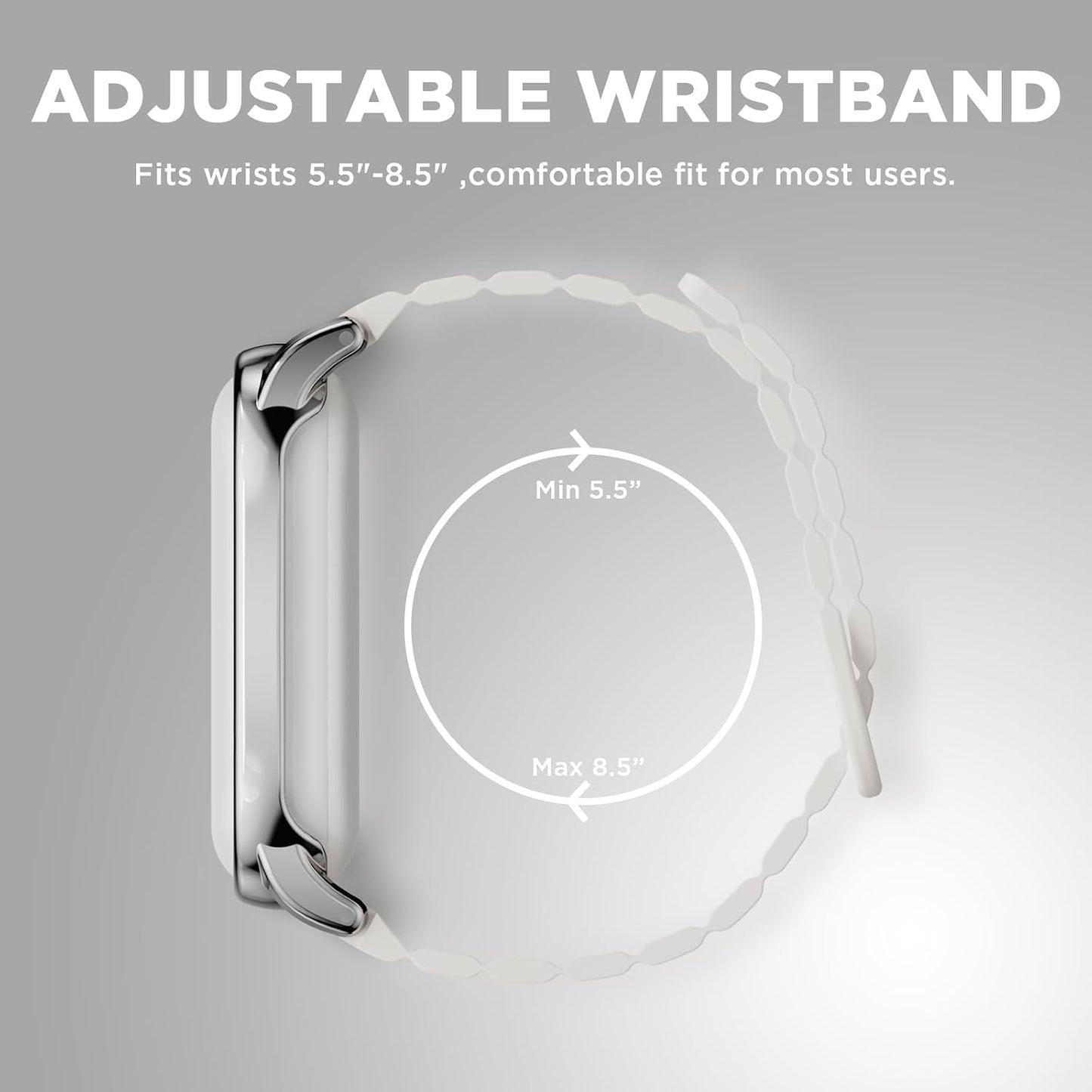 Wacanc (2025) Silicone Magnetic Wristband Compatible with Plaud NotePin Voice Recorder,PC Case with Adjustable Wearable