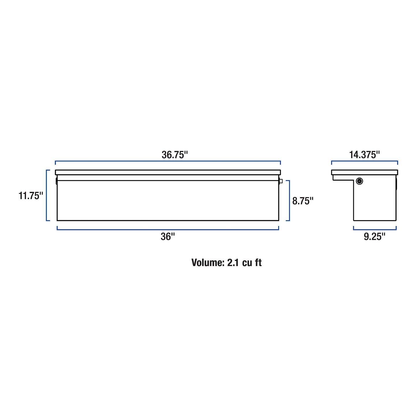 UWS EC30361 36-Inch Heavy-Wall Aluminum Truck Side Tool Box with Low Profile, RigidCore Lid
