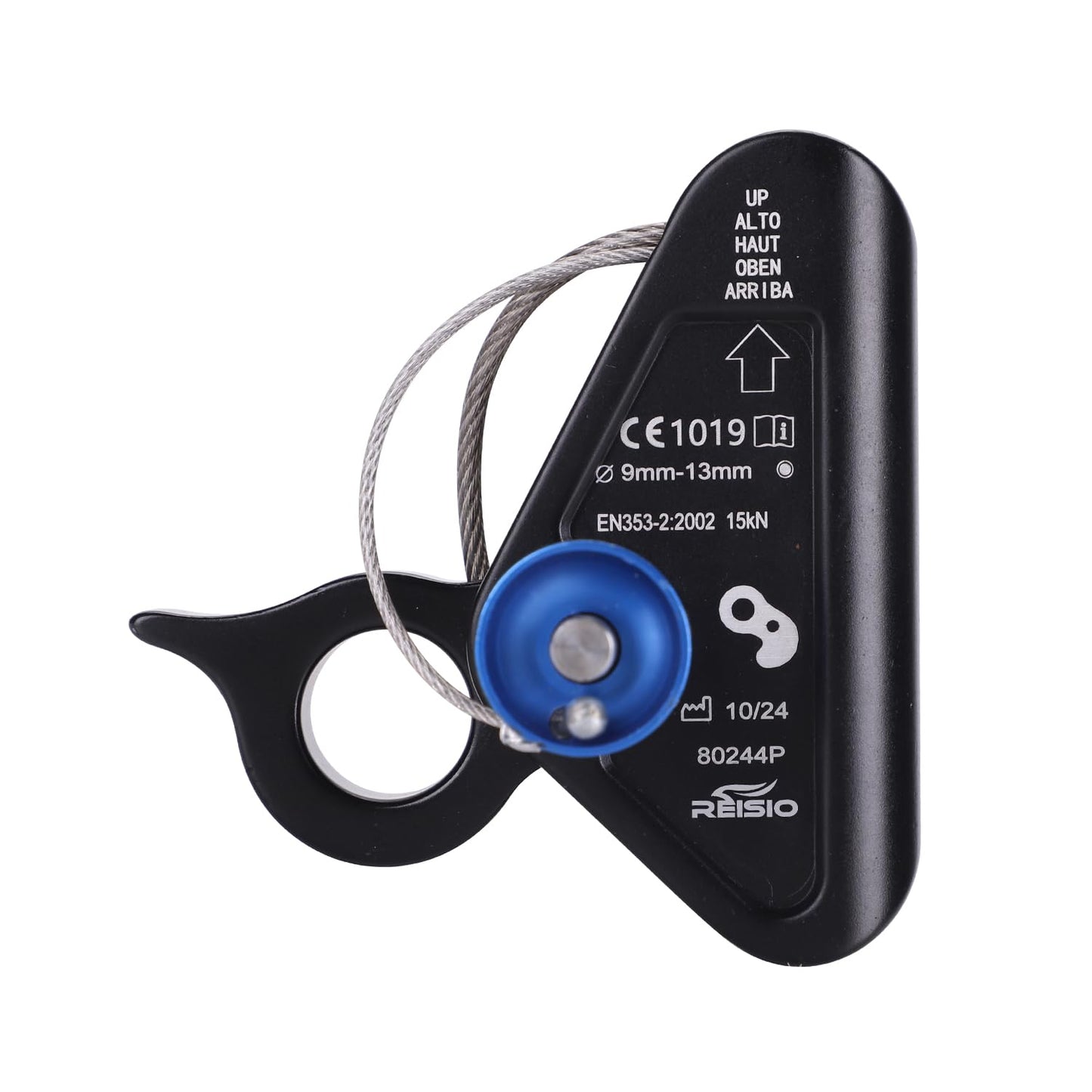 REISIO 15KN Detachable Rope Grab Ascender,11-12 MM Rope Flip Line Climbing Ascender for Rock Climbing, Tree Climbing and Rescue Mountaineering Tree Arborist Caving (ZWQ-002)