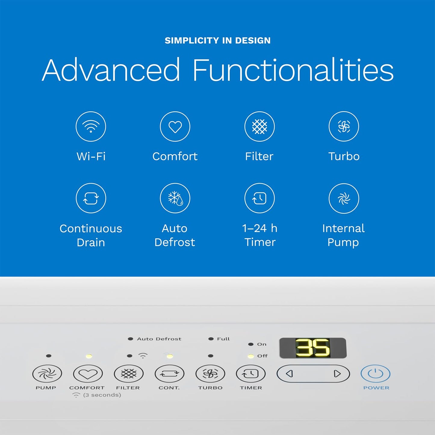 hOmeLabs Dehumidifier 7,500 Sq Ft Wi-Fi with Pump (50 Pint MAX 120 Pint at 95°F, 90% RH) for Home, Office, Basements with Powerful Moisture Removal, Humidity Control, Auto Shut-off, Quiet Operation