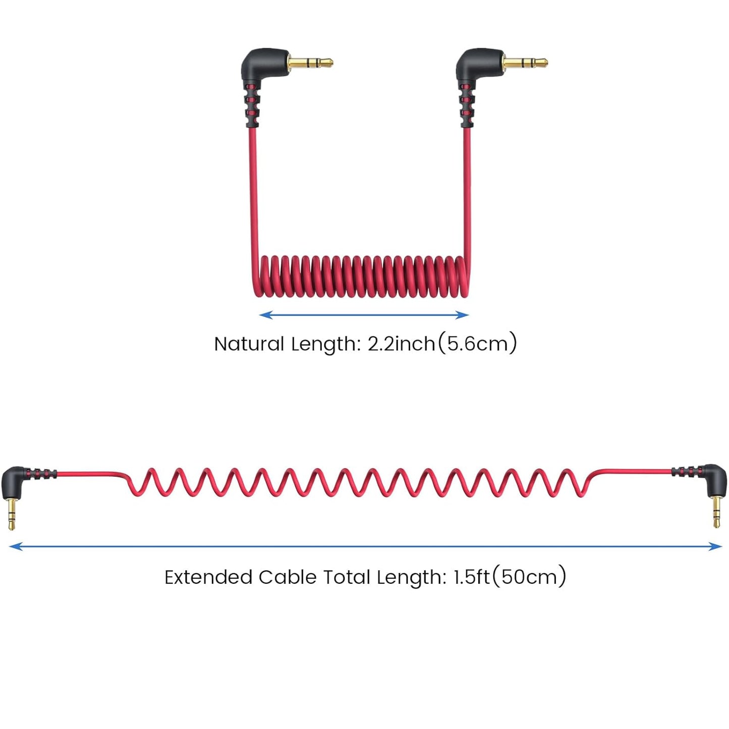 2-Pack 3.5mm 2 2 M1 M2 150 3.5mm Microphone Cable Compatible with Rode Wireless Pro / Wireless Go / DJI Mic