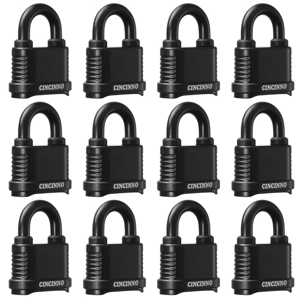 CINCINNO Heavy Duty Outdoor Combination Lock, 2 in. Wide Weatherproof Combo Lock for Outdoor Use，12 Pack