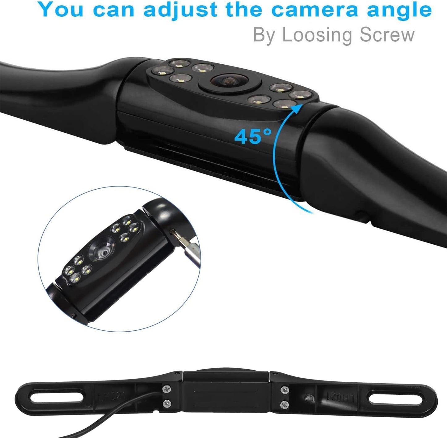 Kairiyard 170 License Plate Backup Camera, Waterproof View Rear View Reverse Camera Night Vision Back up Camera Systems