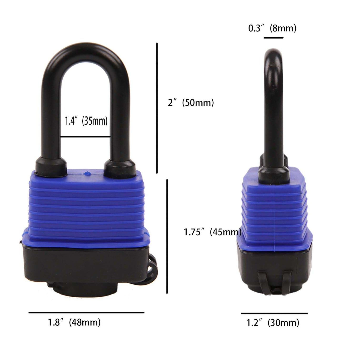 SEPOX® 20Pcs Heavy-Duty 44mm 1.75" Out-Door Padlock Keyed-Alike, Water-Resistant Cover, Steel Lock with Same-Key, Extra-Long-Shackle Anti-Rust, Brass Cylinder for Boat, Fishing, Marine, Fence