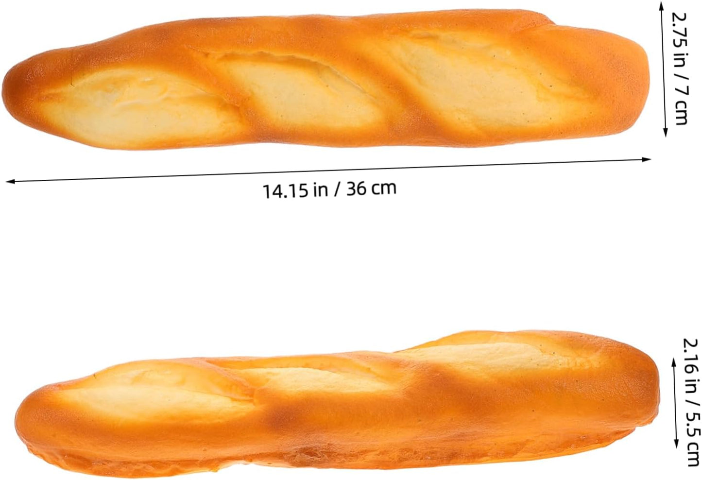 Cabilock Realistic Artificial Baguette Bread Model Lifelike Fake Bread Display Prop for Cake Photography Bakery