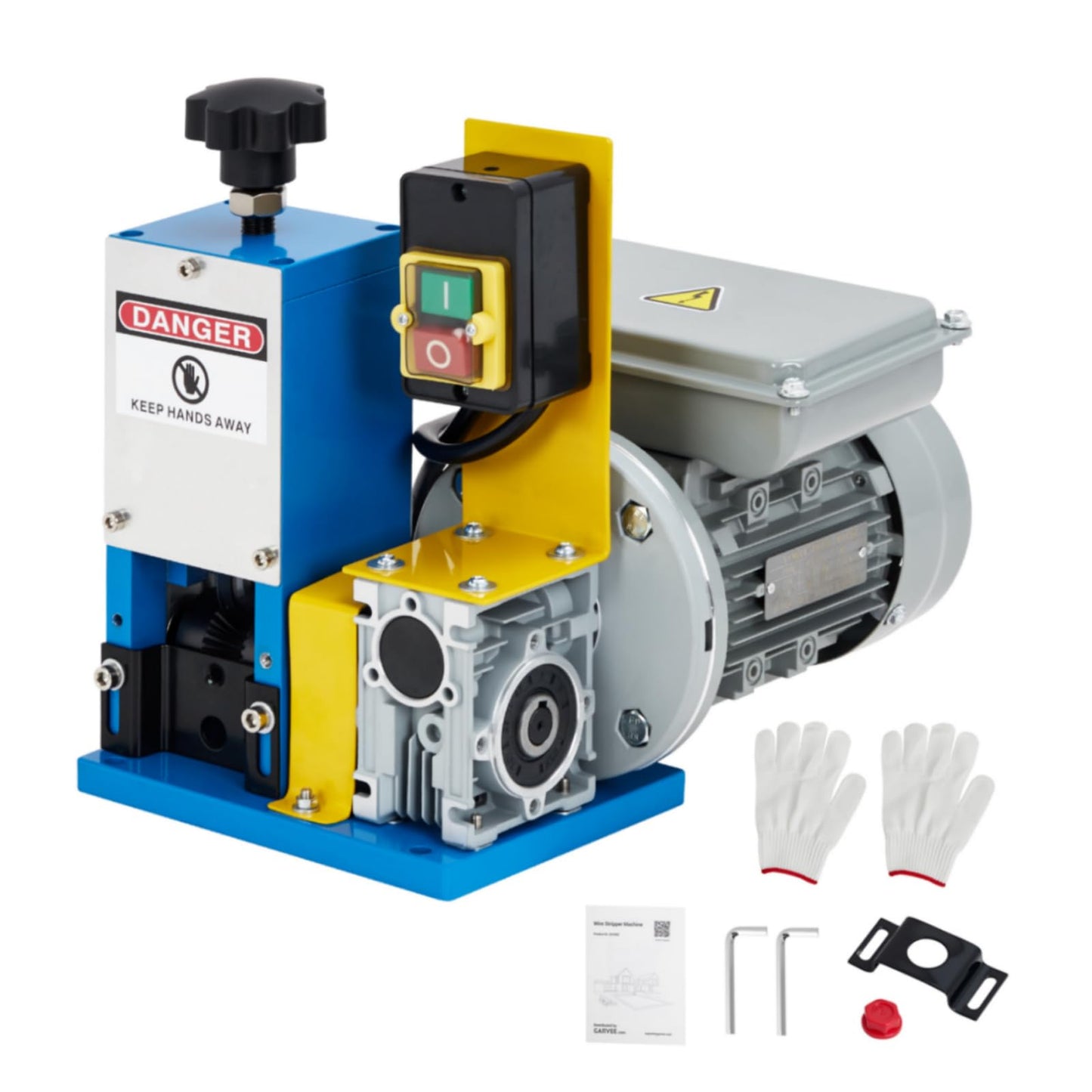 Automatic Wire Stripper Machine, 370w 0.06" - 1.00" Electric Wire Stripping Machine, Cable Stripper for Scrap Copper Wire Cable Recycling, with Transparent Panel