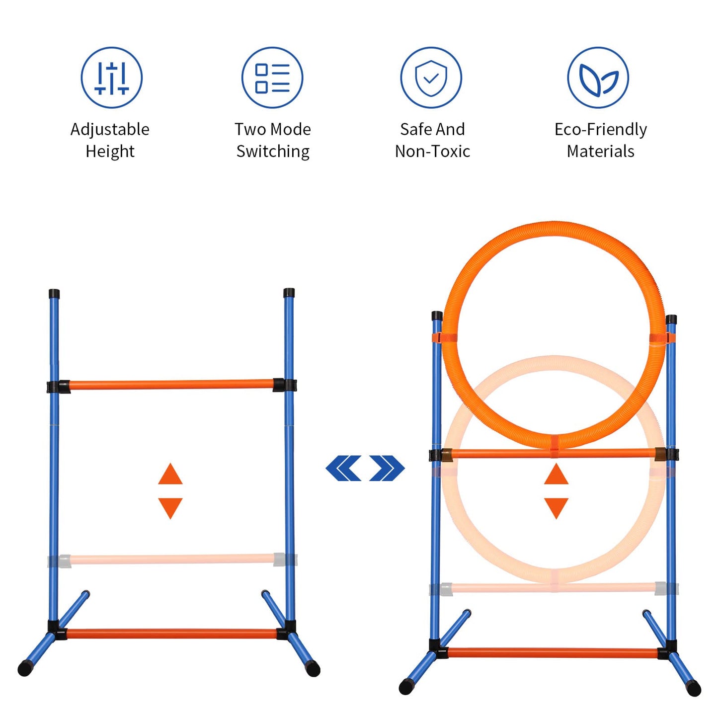 JMMPOO Dog Agility Training Equipment, 60-piece Dog Obstacle Course Training Starter Kit Pet Outdoor Game with Tunnel, Agility Hurdle, Weave Poles, Jump Ring, Pause Box, Toy Balls and Storage Bag