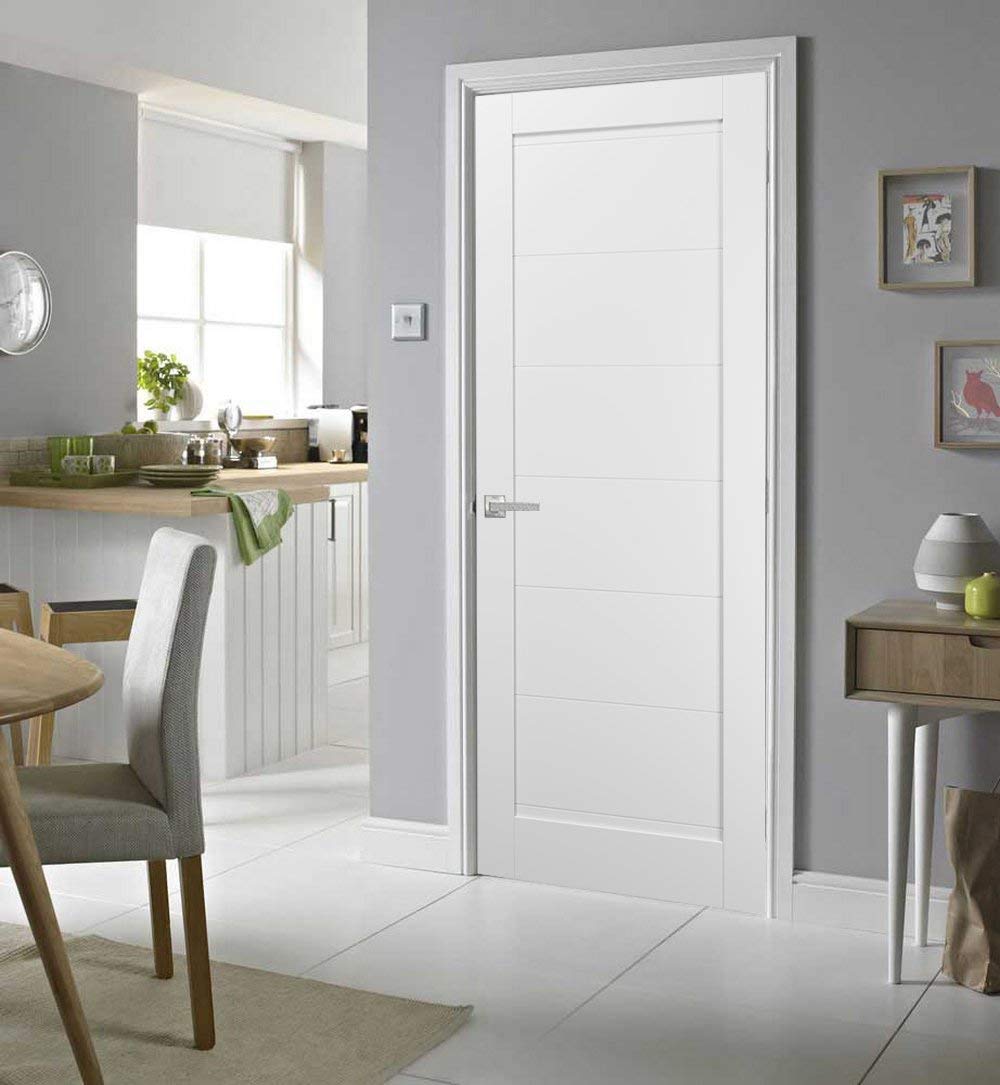 SARTODOORS Pantry Kitchen Door 42 x 84 with Hardware | Quadro 4115 White Silk | Single Panel Frame Trims | Bathroom Bedroom Sturdy Doors