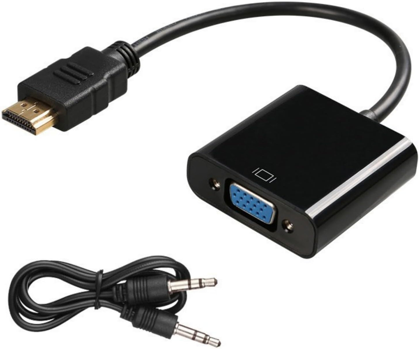 VLSQHNCF 1080P Seamlessly HDMI to VGA Adapter, HDMI Male to VGA Female Unidirectional Converter, Supports Sound