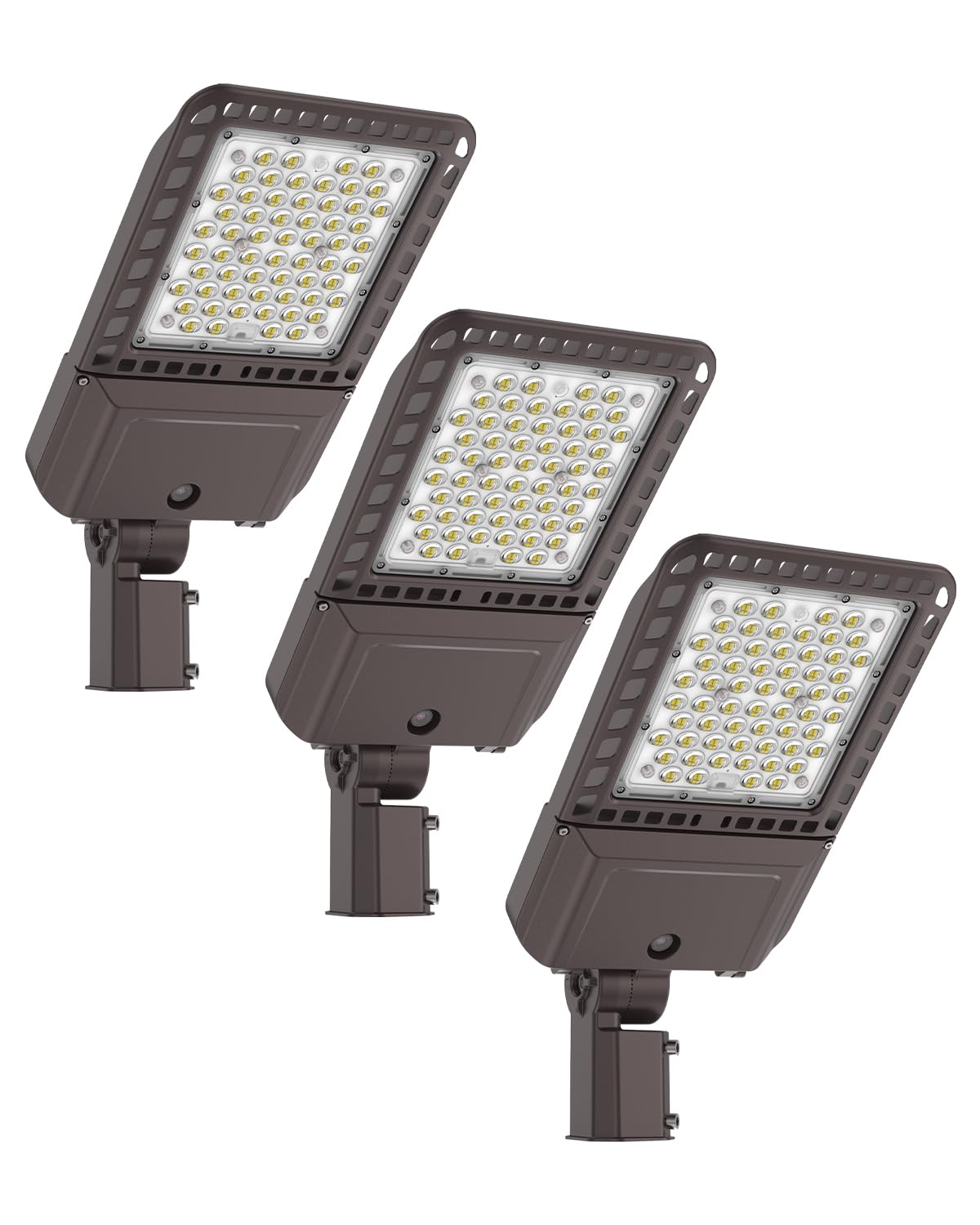 DEMILARE Parking Lot Lights 200W 30,000LM Slip Fitter Led Street Pole Light with Dusk-to-Dawn Photocell 5000K 100-277V IP65 Waterproof Outdoor Commercial Area Lighting for Parking Lot, Roadways 3PACK