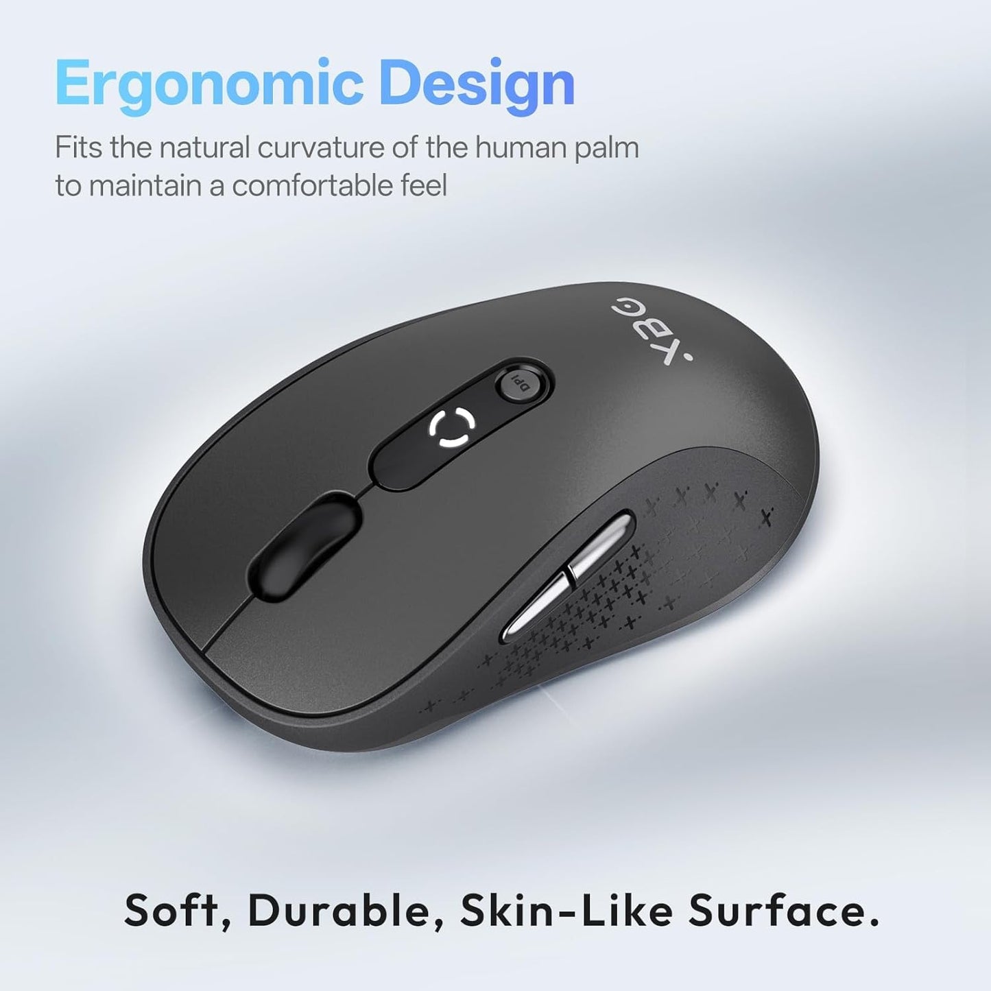 XBG B15 5.0/4.0 2.4G, 5 3-Level Tri-Mode Wireless Mouse, Bluetooth & Adjustable DPI, Type-C Rechargeable with Battery