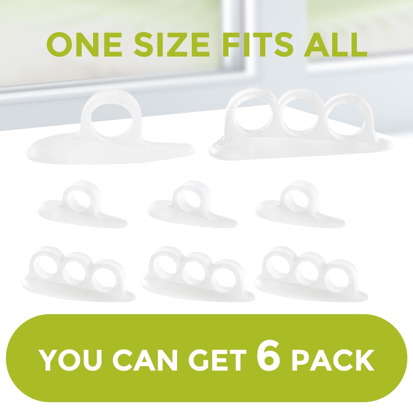 Bukihome Hammertoe Corrector Gel Toe Straighteners - 12 pcs Support Crest for Women & Men - Realign Bent, Crooked, Curled, Claw, Hammer Toes - Clear,Multi-Size