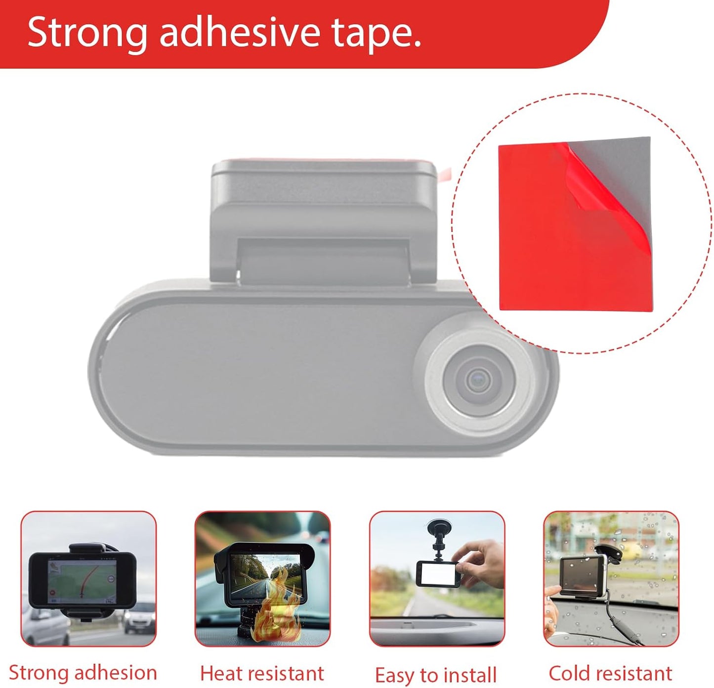 cobee 6 Holders(6 Pcs Double-Sided Adhesive Pads for Dash Cam Mount, Windshield Dash Cam Mounting Tape, Holder Mount