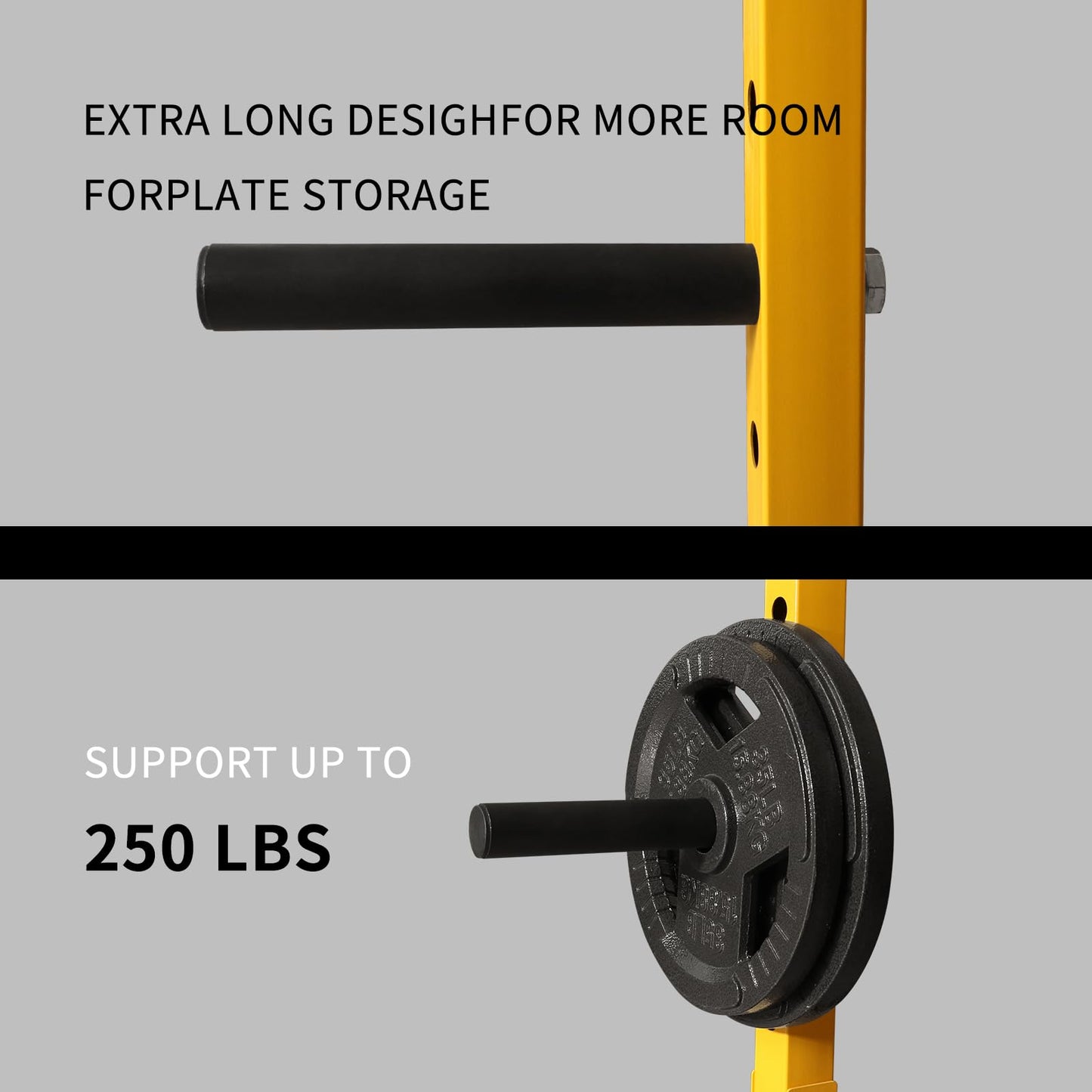 Weight Plate Holder Power Rack：1Pair Olympic Plate Storage for Squat Rack Attachment- 2inch Plates Holder for Power Cage Rack