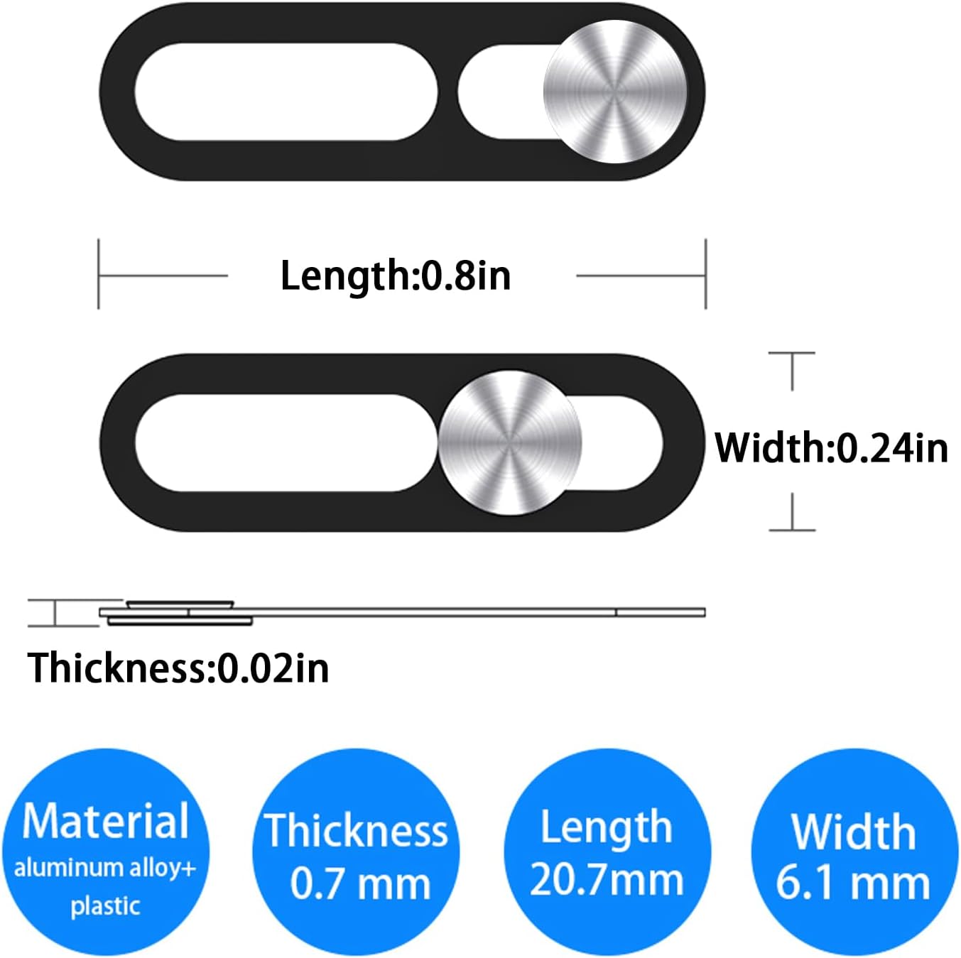 EYSOFT 15/15 Plus/15 Pro/15 Max/14 Pro/14 2 Pack-Silver Webcam Cover,Front Camera Cover Compatible for iPhone Pro Pro