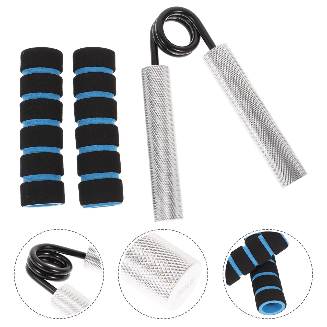 Toddmomy 50Lb Hand Grip Exerciser with Rod Cover Wrist Strengthener Compact Hand Gripper for Finger Forearm Training Home Gym Use