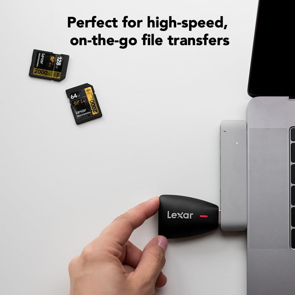 Lexar 2-in-1 3.1 (LRW450UBNA) Multi-Card USB Reader, Works with SD and microSD Cards