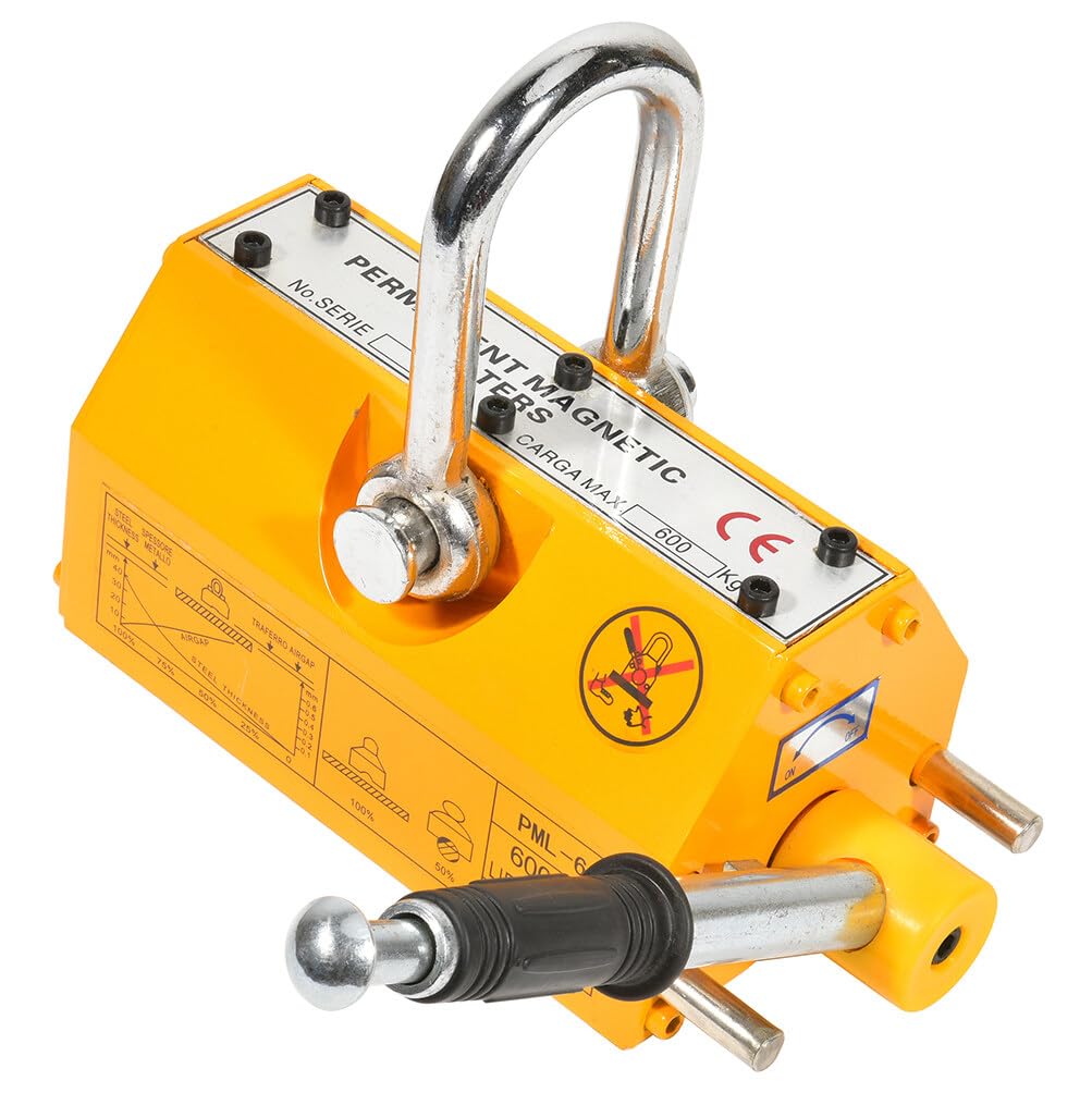 SCITOO - Permanent Magnetic Lifter Heavy Duty Steel Lifting Hoist Crane Tool 1320LB 600KG