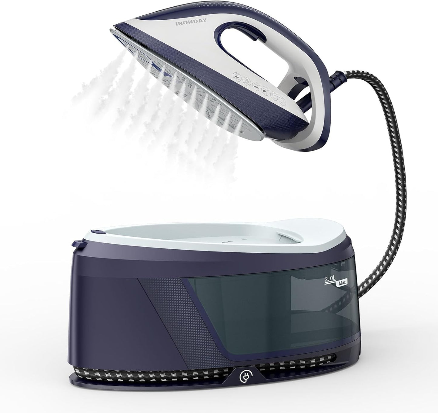 IRONDAY Steam Iron 1500W, Irons for Clothes with Large Water Tank, ECO Mode for Fabrics
