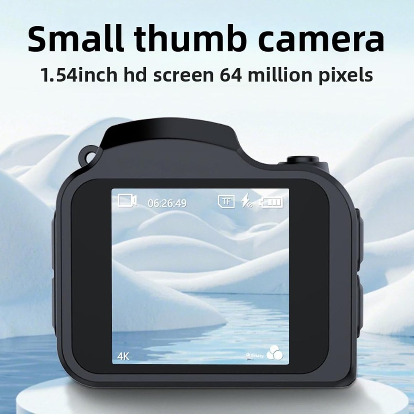 XUMIUZIY 4K 64MP 1.54 Inch 28 Keychain Camera, Retro Thumb Camera with Screen, Compact Small Digital with Filters Built