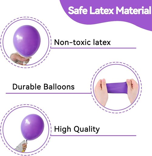 Metallic Purple Pink Balloons - 12 Inch Confetti Balloons for Girl Birthday & Baby Shower Decor