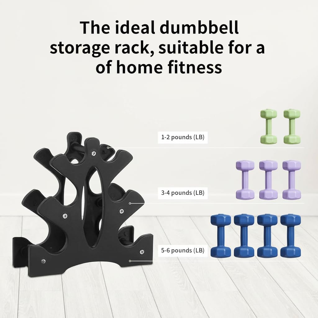 Dumbbell Rack Stand,3 Tier Dumbbell Weight Stand Weight Storage Organiser for Dumbbells Accessories Compact Weight Storage Solution for Home Gym Exercise,23x22.5x8.5cm(Dumbbells Not Included)