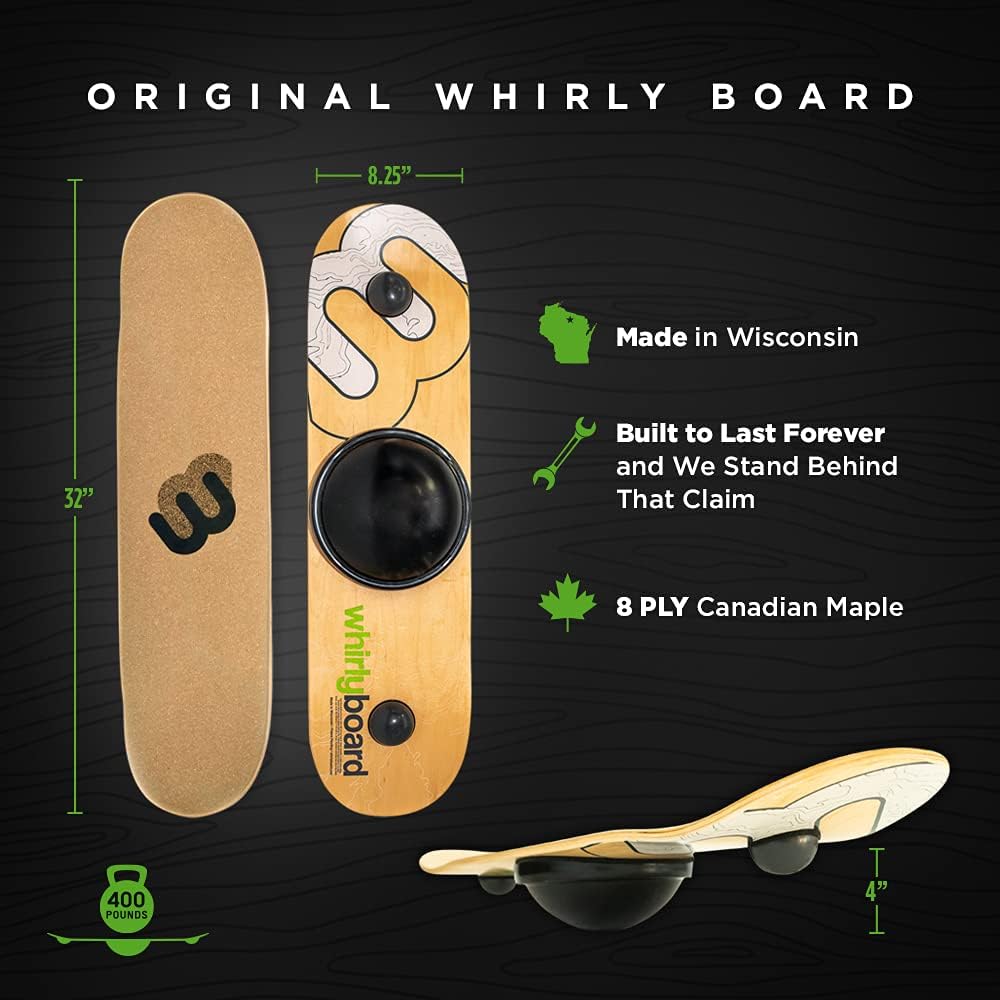 Whirly Board Spinning Wooden Balance Board & Agility Training Equipment