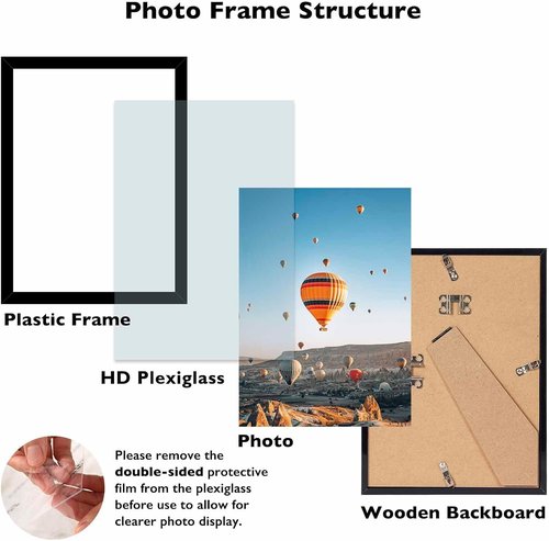 A4 Picture Frame by [Brand Name] - Black Wall & Tabletop Display | Shatter-Resistant Plexiglass, 8.3x11.7 Inches