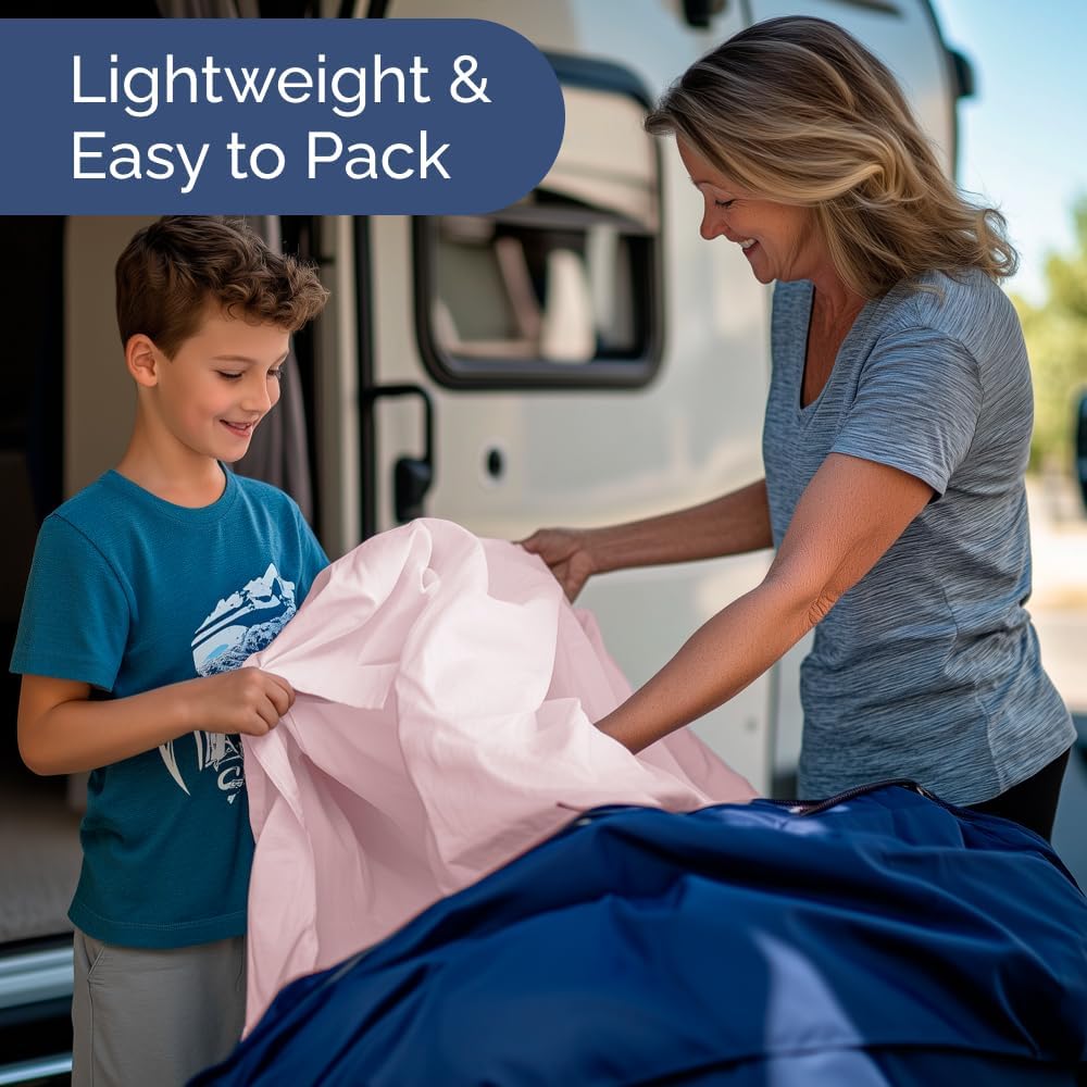 RV Short Queen Sheet Set - Soft, Breathable & Cooling 4-Piece Bedding for Trailers | Fits 8” to 12” Mattresses - Lavender Pink