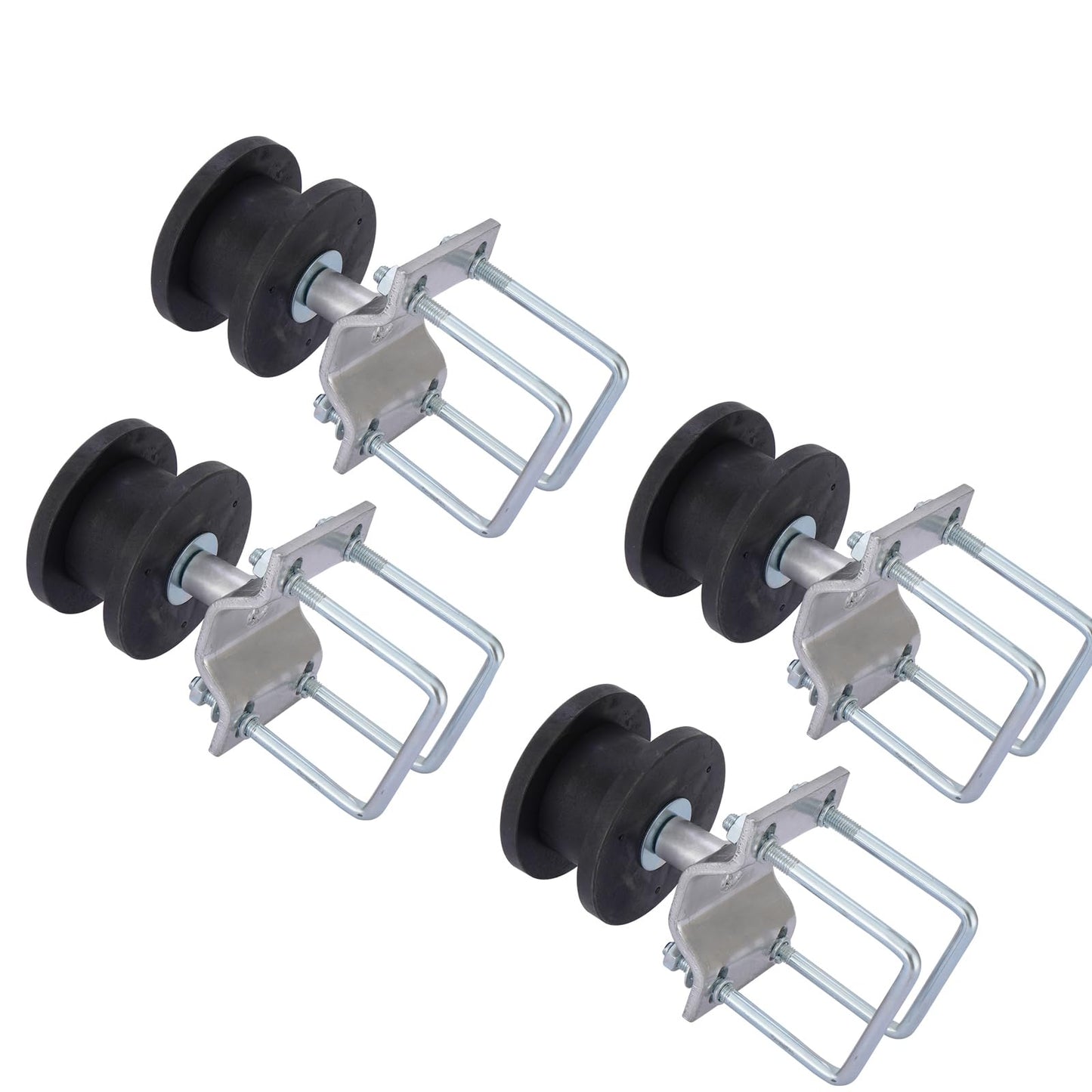 Sliding Gate Rollers for Chain Link Fence, Nylon Cantilever Gate Rollers for 4" Square Post, Fits 2" Gate Frames, Sliding Gate Kit Hardware, Pack of 4