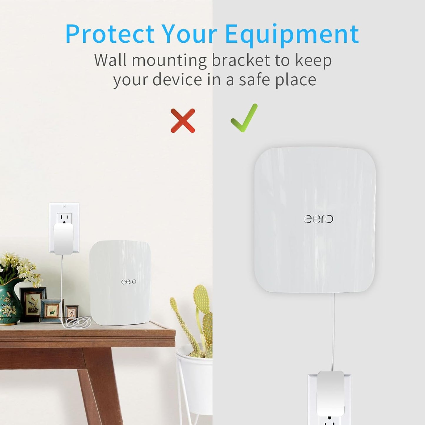 Mamerry 7 7 (3 Pack) eero Max Wall Mount, Wall Brackets ABS Router Holder Compatible with eero Max Extender Space