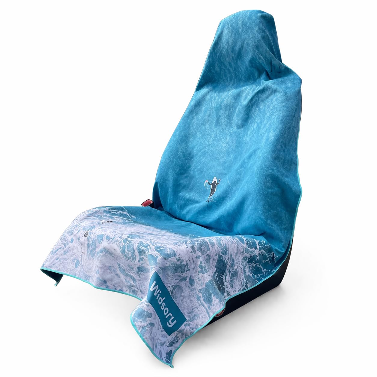 Widsory Car Seat Cover Towel – 300GSM Heavy Duty Microfiber Seat Protector, No-Slip Drawstring Headrest Lock, Sweat & Sun Protection for Gym, Beach, SUV & Truck, Machine Washable