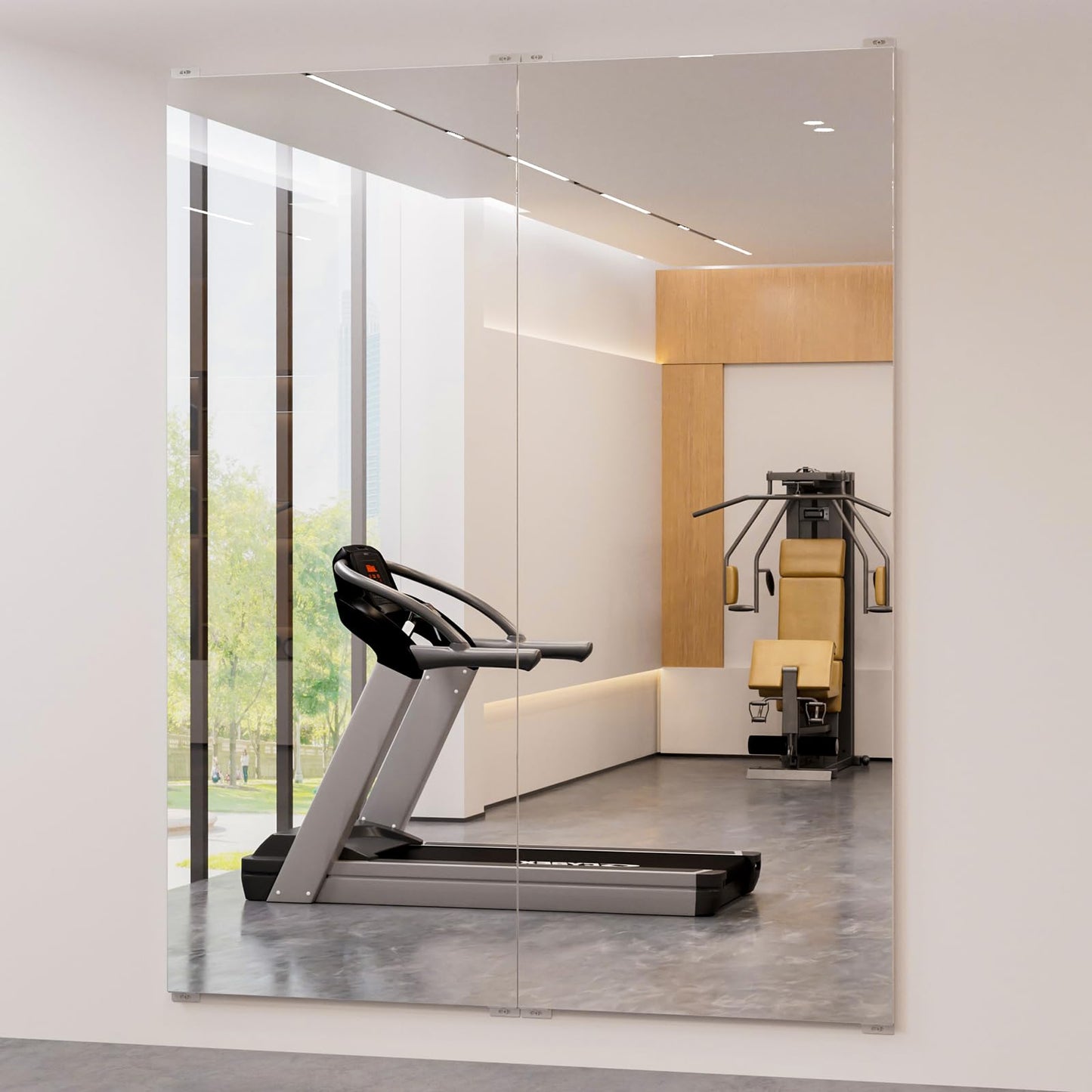 BRIVUE Gym Mirror - 60" x 48" (2PCS of 60" x 24") Frameless Wall Mirrors, Easy Installation Unbreakable Non-Glass Nanomirror, Ideal for Dance, Yoga, Workout, Home Gym, Rehearse, Pilates, Kids Room