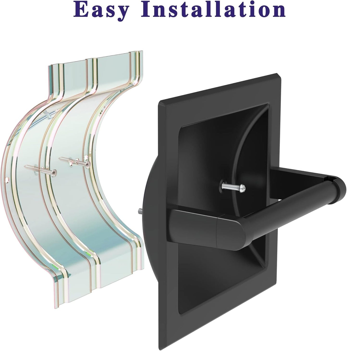 Skiennix Matte Black Toilet Paper Holder - Pivoting Wall-Mount Design for Large Rolls