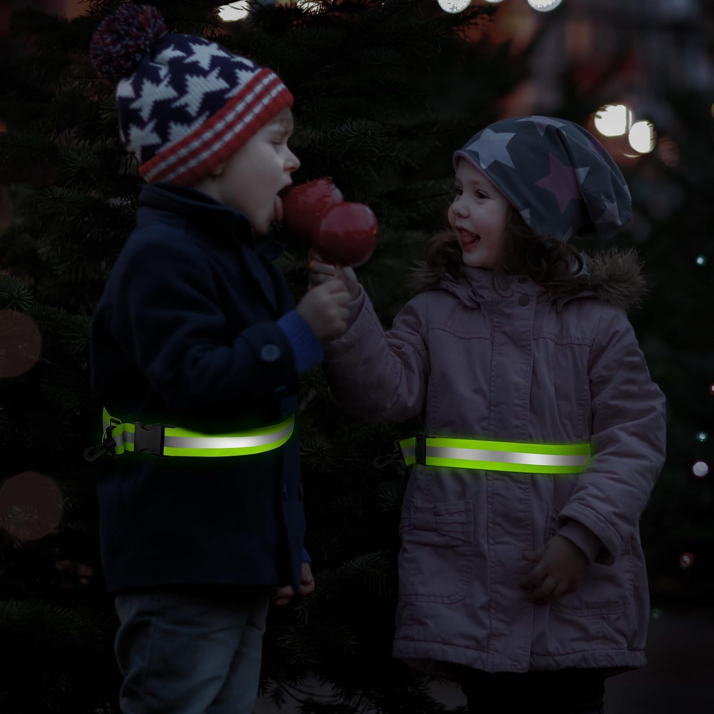 Reflective Sash for Night Walking, High Visibility Running Safety Gear with 2Pcs Reflective Armbands, Adjustable Cross-Body Reflective Belt for Men Women Kids, Essential Gear for Jogging Dog Walking